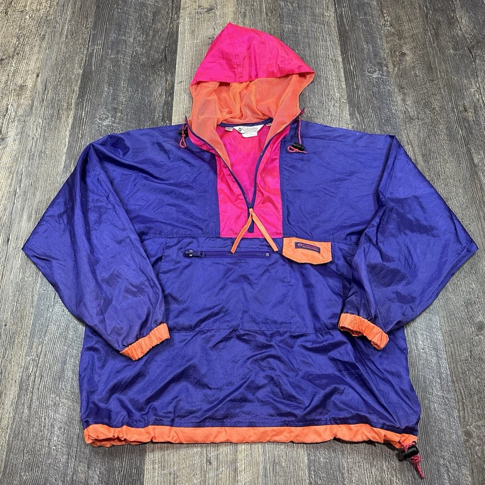 Vintage Columbia Nylon Radial Sleeve Windbreaker Pullover Jacket Women's M Retro